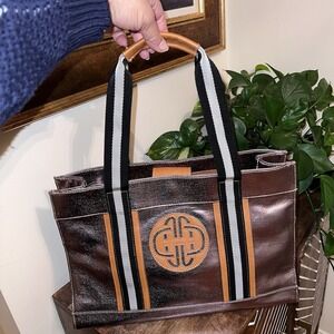 Kate Landry Metallic Multicolor Satchel/Tote Bag w/Cosmetic‎ Bag- Spacious